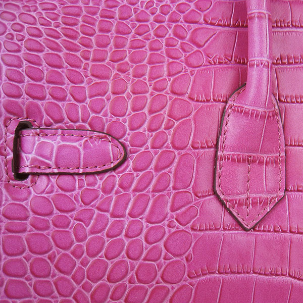 High Quality Fake Hermes Birkin 35CM Crocodile Veins Leather Bag Peach 6089 - Click Image to Close